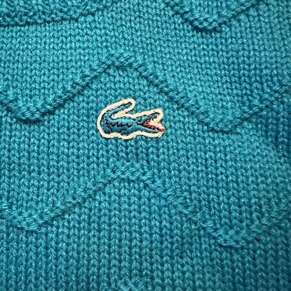 NWT old stock vintage izod Lacoste large teal sweater vest - Picture 3 of 11